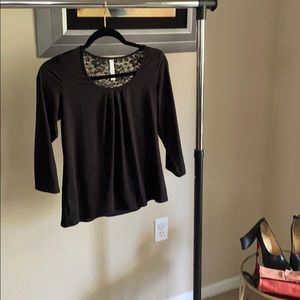 Black Lace Back Blouse